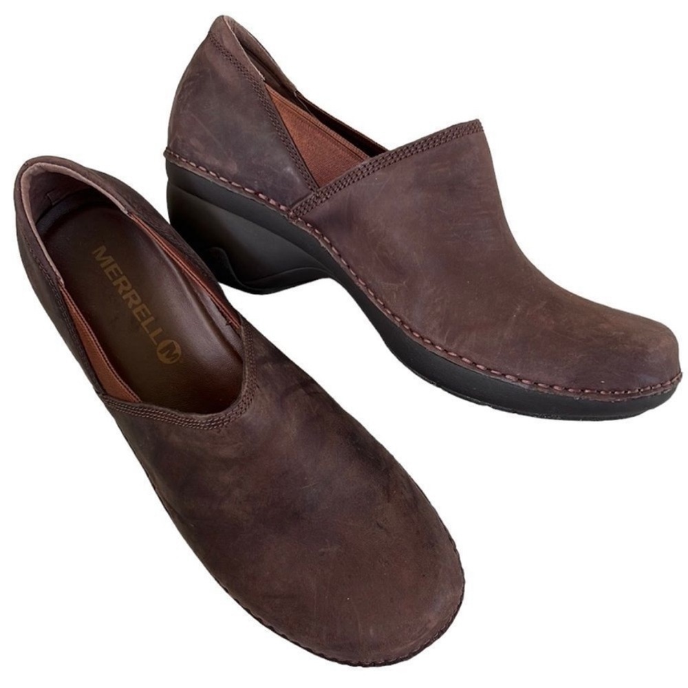 EUC Merrell Emma Leather Brunette Slip-Ons